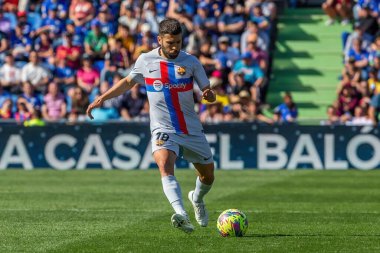 Madrid, İspanya - 16 Nisan 2023: FC Barcelona ve Getafe C.F. arasında futbol maçı Profesyonel futbol. Temas sporu. İspanyol ligi şampiyonu. Barselona oyuncuları.