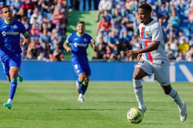 Madrid, İspanya - 16 Nisan 2023: FC Barcelona ve Getafe C.F. arasında futbol maçı Profesyonel futbol. Temas sporu. İspanyol ligi şampiyonu. Barselona oyuncuları.