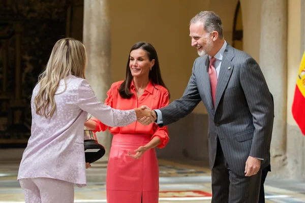 マドリード スペイン 2023年4月18日 スペイン国王王妃両陛下は パラシオ パルドで国民体育賞を授与されます アレクシア パテラは 最も優れたアスリートのための賞の一つを収集します — ストック写真