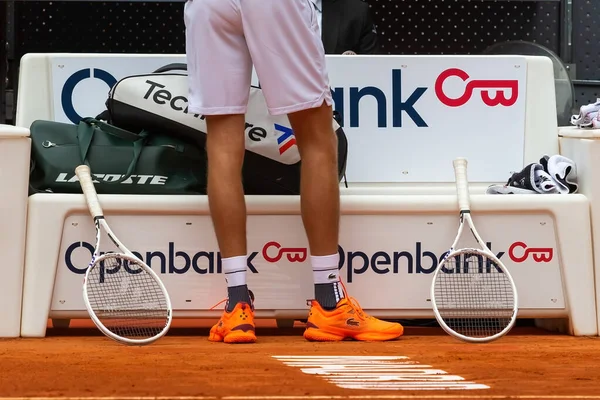 Madrid Spagna Aprile Partita Tennis Tra Daniil Medvedev Andrea Vavassori — Foto Stock