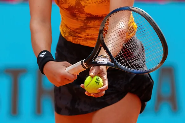 Madrid Spanje April 2023 Tenniswedstrijd Tussen Jessica Peluga Marie Bouzkova — Stockfoto