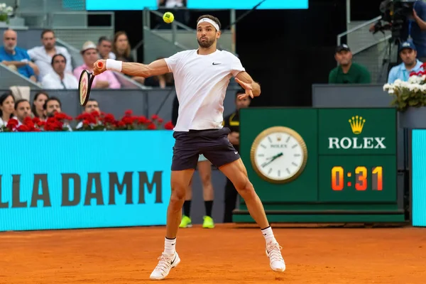 stock image Madrid, Spain- May 1, 2023: Tennis match between Carlos Alcaraz and Grigor Dimitrov. Men's tennis. Victory of world number 2, Daniil Medvedev.