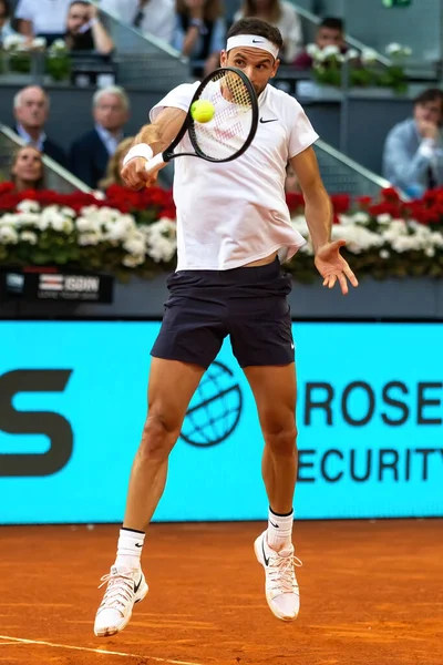 Madrid Spanje Mei 2023 Tennis Wedstrijd Tussen Carlos Alcaraz Grigor — Stockfoto
