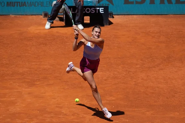 Madrid Spanyolország Május 2023 Tenisz Mérkőzés Között Mirra Andreeva Aryna — Stock Fotó