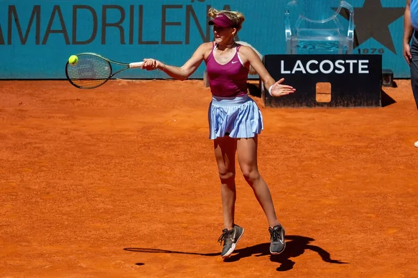 Μαδρίτη Ισπανία Μαΐου 2023 Αγώνας Τένις Μεταξύ Mirra Andreeva Και — Φωτογραφία Αρχείου