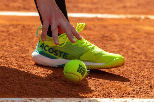 stock image Madrid, Spain- May 5, 2023: Tennis match at the Mutua Madrid Open between Carlos Alcaraz and Borna Coric with the victory of the Spanish. ATP match. Number 2 in the ATP ranking.