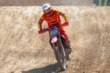 Madrid, İspanya - 7 Mayıs 2023 Madrid MXGP İspanya Şampiyonası. Jorge Prado ve Daniela Guilln İspanyol takımını yönetiyor. Motokros yarışı.