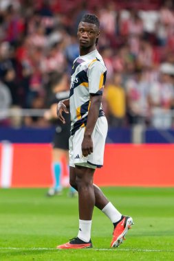 Madrid, İspanya - 24 Eylül 2023: Atletico de Madrid ile Real Madrid arasındaki lig maçı. Futbolcular. Atletico de Madrid için zafer.