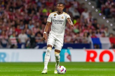 Madrid, İspanya - 24 Eylül 2023: Atletico de Madrid ile Real Madrid arasındaki lig maçı. Futbolcular. Atletico de Madrid için zafer.