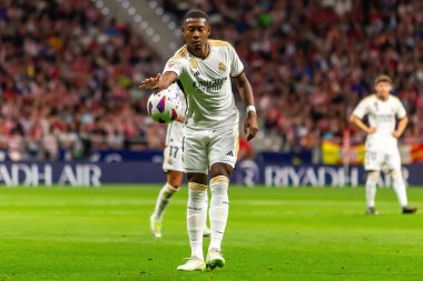 Madrid, İspanya - 24 Eylül 2023: Atletico de Madrid ile Real Madrid arasındaki lig maçı. Maç sırasında Real Madrid oyuncuları. Futbolcular