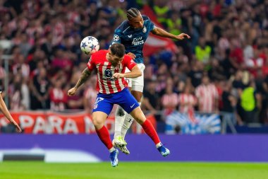 Madrid, İspanya - 4 Ekim 2023: Atletico de Madrid ile Feyenoord arasında oynanan Şampiyonlar Ligi maçı Madrid takımının zaferiyle sonuçlandı. Feyenoord oyuncuları.