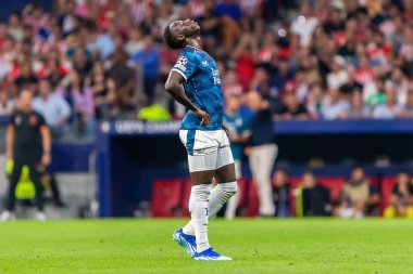 Madrid, İspanya - 4 Ekim 2023: Atletico de Madrid ile Feyenoord arasında oynanan Şampiyonlar Ligi maçı Madrid takımının zaferiyle sonuçlandı. Feyenoord oyuncuları.