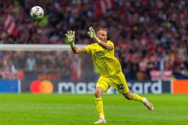 Madrid, İspanya - 4 Ekim 2023: Atletico de Madrid ile Feyenoord arasında oynanan Şampiyonlar Ligi maçı Madrid takımının zaferiyle sonuçlandı. Feyenoord oyuncuları.