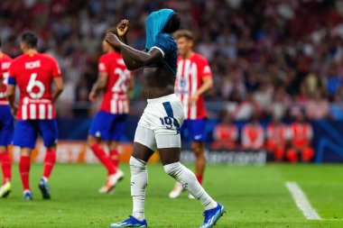 Madrid, İspanya - 4 Ekim 2023: Atletico de Madrid ile Feyenoord arasında oynanan Şampiyonlar Ligi maçı Madrid takımının zaferiyle sonuçlandı. Feyenoord oyuncuları.