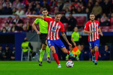 Madrid, İspanya - 29 Ekim 2023 Madrid 'de Atletico de Madrid ve Alavs arasında oynanan lig maçı. Koloneroların zaferi..