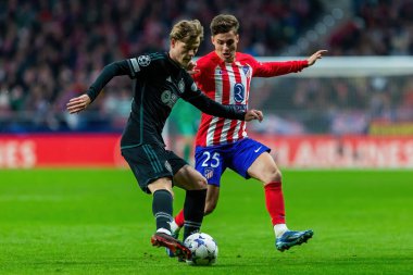 Madrid, Spain- November 7, 2023: Champions League soccer match between Atletico de Madrid and Glasgow Celtics in Madrid. Football players. Victory for Atletico de Madrid.