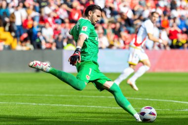 Madrid, İspanya - 11 Kasım 2023: Madrid 'de Rayo Vallecano ve Girona arasında oynanan futbol maçı. Girona 'nın Vallecas' taki zaferi. Rayo Vallecano oyuncuları.