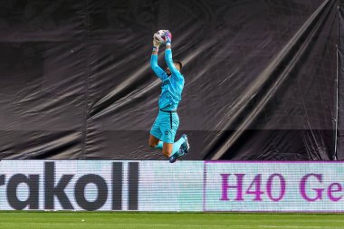 Madrid, İspanya - 11 Kasım 2023: Madrid 'de Rayo Vallecano ve Girona arasında oynanan futbol maçı. Girona 'nın Vallecas' taki zaferi. Girona oyuncuları.
