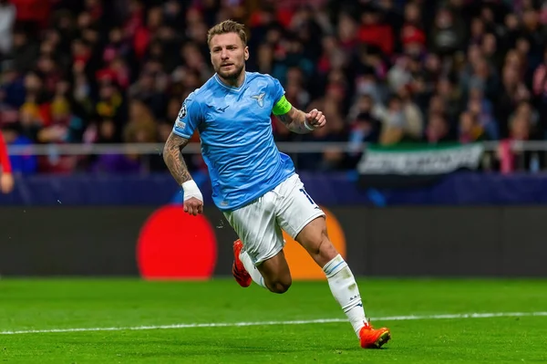 Madrid, İspanya - 13 Aralık 2023: Atletico de Madrid ile Lazio arasında Metropolitan Stadyumu 'nda oynanan Şampiyonlar Ligi maçı. Atletico zaferi. Futbolcular. İtalyan futbolcular.