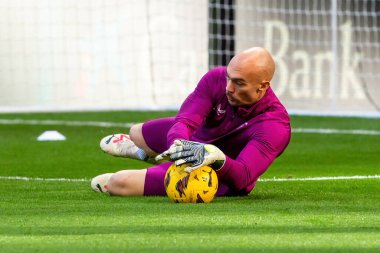 Madrid, İspanya - 23 Aralık 2023: Madrid 'de Atletico de Madrid ile Sevilla FC arasında oynanan lig maçı. Futbolcular. Toplu spor..