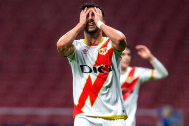 Madrid, İspanya - 2 Ocak 2024 Getafe F.C ve Rayo Vallecano arasındaki lig maçı. Yıldırım Zaferi. Futbolcular. Madrid Derbisi.