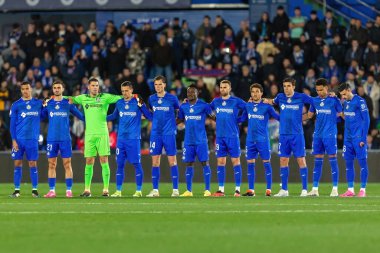 Madrid, İspanya - 16 Ocak 2024: Getafe FC ile Sevilla FC arasında Copa del Rey maçı. Sevilla zaferi. Sevilla FC. oyuncular