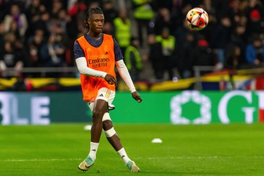 Madrid, İspanya - 18 Ocak 2024: Atletico de Madrid ile Real Madrid arasında yapılan Copa del Rey maçı. Futbolcular. Madrid Derbisi.