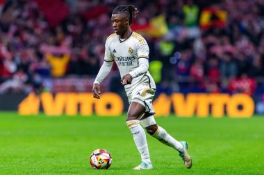 Madrid, İspanya - 18 Ocak 2024: Atletico de Madrid ile Real Madrid arasında yapılan Copa del Rey maçı. Futbolcular. Madrid Derbisi.