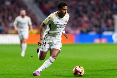 Madrid, İspanya - 18 Ocak 2024: Atletico de Madrid ile Real Madrid arasında yapılan Copa del Rey maçı. Maç sırasında Rodrigo. Futbolcular. Madrid Derbisi.