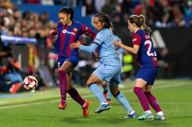 Madrid, İspanya - 20 Ocak 2024: FC Barcelona ve Levante F.C. Barselona, Süper Kupa şampiyonu. Barselona oyuncuları. Futbol şampiyonları.