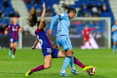 Madrid, İspanya - 20 Ocak 2024: FC Barcelona ve Levante F.C. Barselona, Süper Kupa şampiyonu. Barselona oyuncuları. Futbol şampiyonları.