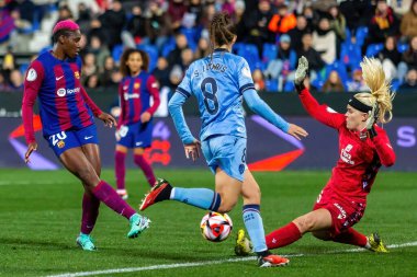 Madrid, İspanya - 20 Ocak 2024: FC Barcelona ve Levante F.C. Barselona, Süper Kupa şampiyonu. Barselona oyuncuları. Futbol şampiyonları.