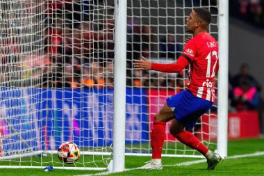 Madrid, İspanya - 25 Ocak 2024: Atletico de Madrid ile Sevilla FC arasında oynanan Copa del Rey maçı Metropolitano 'da oynandı. Futbolcular. Sevilla FC elendi..