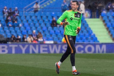 Madrid, İspanya - 11 Şubat 2024 Getafe FC ile Celta de Vigo arasındaki lig maçı. Zafer kazan. Profesyonel futbolcular. Top için savaş..