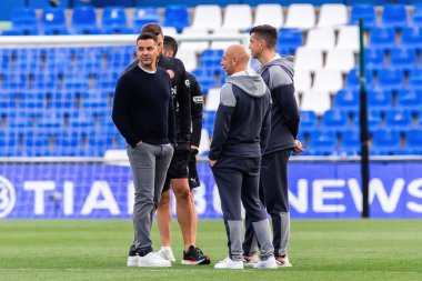 Madrid, İspanya - 16 Mart 2024: Getafe FC ile Girona FC arasında oynanan lig maçı Madrid 'de oynandı. Michel, koç. Profesyonel lig. Futbolcular.