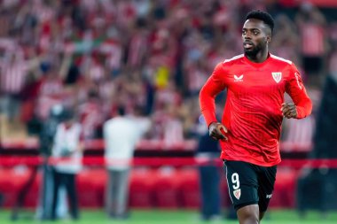 Seville, İspanya - 6 Nisan 2024: Athletic Club de Bilbao ile Real Mallorca arasındaki Copa del Rey futbol maçının finali. Maç boyunca atletik Bilbao oyuncuları.