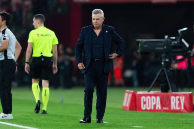 Seville, İspanya - 6 Nisan 2024: Athletic Club de Bilbao ile Real Mallorca arasındaki Copa del Rey futbol maçının finali. Maç sırasında Mallorca oyuncuları.