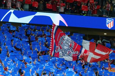 Madrid, İspanya - 10 Nisan 2024: Atletico de Madrid ve Borussia Dortmund arasında Şampiyonlar Ligi maçı. Alman takım oyuncuları. Avrupa futbolu. Şampiyonlar Ligi çeyrek finalleri.