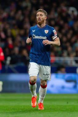 Madrid, İspanya - 27 Nisan 2024: Atletico de Madrid ile Athletic Bilbao arasındaki lig maçı Madrid 'de oynandı. Laki Muniain futboldan emekli olduğunu açıkladı. Profesyonel futbolcular.