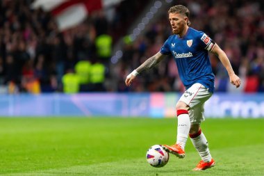 Madrid, İspanya - 27 Nisan 2024: Atletico de Madrid ile Athletic Bilbao arasındaki lig maçı Madrid 'de oynandı. Laki Muniain futboldan emekli olduğunu açıkladı. Profesyonel futbolcular.