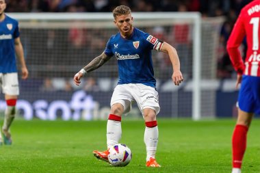 Madrid, İspanya - 27 Nisan 2024: Atletico de Madrid ile Athletic Bilbao arasındaki lig maçı Madrid 'de oynandı. Laki Muniain futboldan emekli olduğunu açıkladı. Profesyonel futbolcular.