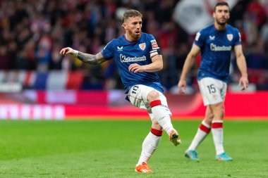 Madrid, İspanya - 27 Nisan 2024: Atletico de Madrid ile Athletic Bilbao arasındaki lig maçı Madrid 'de oynandı. Laki Muniain futboldan emekli olduğunu açıkladı. Profesyonel futbolcular.