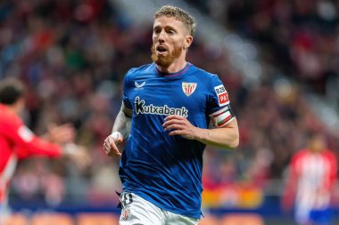 Madrid, İspanya - 27 Nisan 2024: Atletico de Madrid ile Athletic Bilbao arasındaki lig maçı Madrid 'de oynandı. Laki Muniain futboldan emekli olduğunu açıkladı. Profesyonel futbolcular.