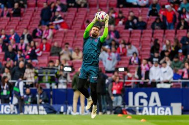 Madrid, İspanya - 27 Nisan 2024: Atletico de Madrid ile Athletic Bilbao arasındaki lig maçı Madrid 'de oynandı. Atletik Bilbao oyuncuları. Profesyonel futbolcular..