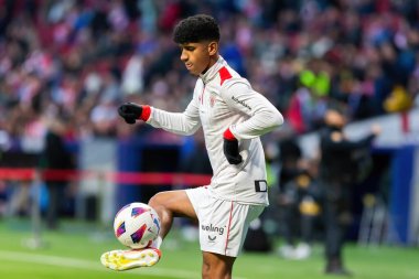 Madrid, İspanya - 27 Nisan 2024: Atletico de Madrid ile Athletic Bilbao arasındaki lig maçı Madrid 'de oynandı. Atletik Bilbao oyuncuları. Profesyonel futbolcular..