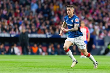 Madrid, İspanya - 27 Nisan 2024: Atletico de Madrid ile Athletic Bilbao arasındaki lig maçı Madrid 'de oynandı. Atletik Bilbao oyuncuları. Profesyonel futbolcular..