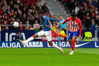 Madrid, İspanya - 27 Nisan 2024: Atletico de Madrid ile Athletic Bilbao arasındaki lig maçı Madrid 'de oynandı. Atletik Bilbao oyuncuları. Profesyonel futbolcular..