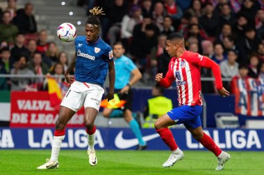 Madrid, İspanya - 27 Nisan 2024: Atletico de Madrid ile Athletic Bilbao arasındaki lig maçı Madrid 'de oynandı. Atletik Bilbao oyuncuları. Profesyonel futbolcular..
