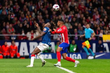 Madrid, İspanya - 27 Nisan 2024: Atletico de Madrid ile Athletic Bilbao arasındaki lig maçı Madrid 'de oynandı. Atletik Bilbao oyuncuları. Profesyonel futbolcular..