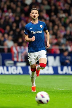 Madrid, İspanya - 27 Nisan 2024: Atletico de Madrid ile Athletic Bilbao arasındaki lig maçı Madrid 'de oynandı. Atletik Bilbao oyuncuları. Profesyonel futbolcular..